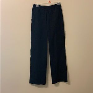 Black XS scrub pants, 4 pockets, elastic waistband